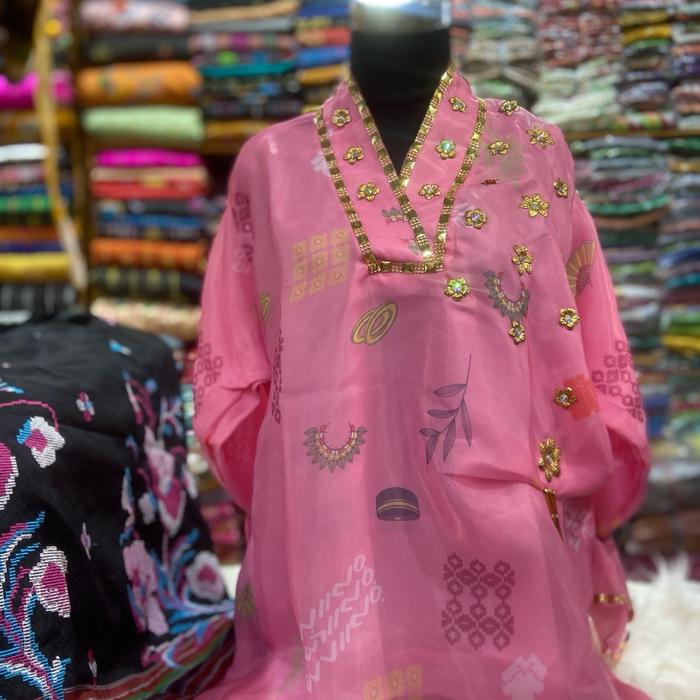 BAJUBODO V LEHER ORGANZA PAYET Wanita