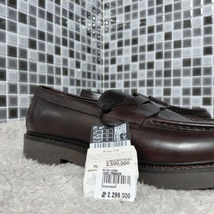New!!! Massimo Dutti Man Sepatu Leather Brown Loafers Baru Asli Original