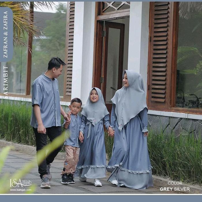 (Grey Silver) Sarimbit Zafran & Zafira by Isa hijab