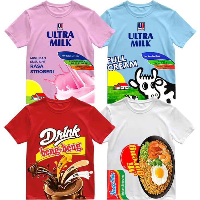 Ibukota KIDS Kaos Anak Tema Jajanan indomilk mie goreng oreo UNISEX