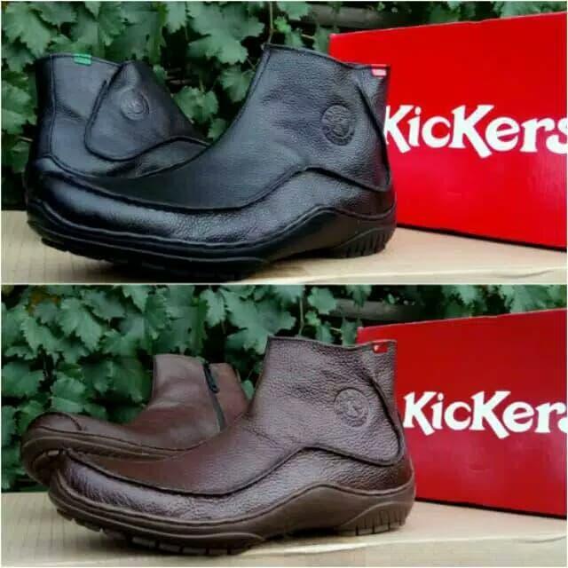 Ada Sepatu Pria Sepatu Kickers Boots Resleting Original KR079 - Kulit Asli