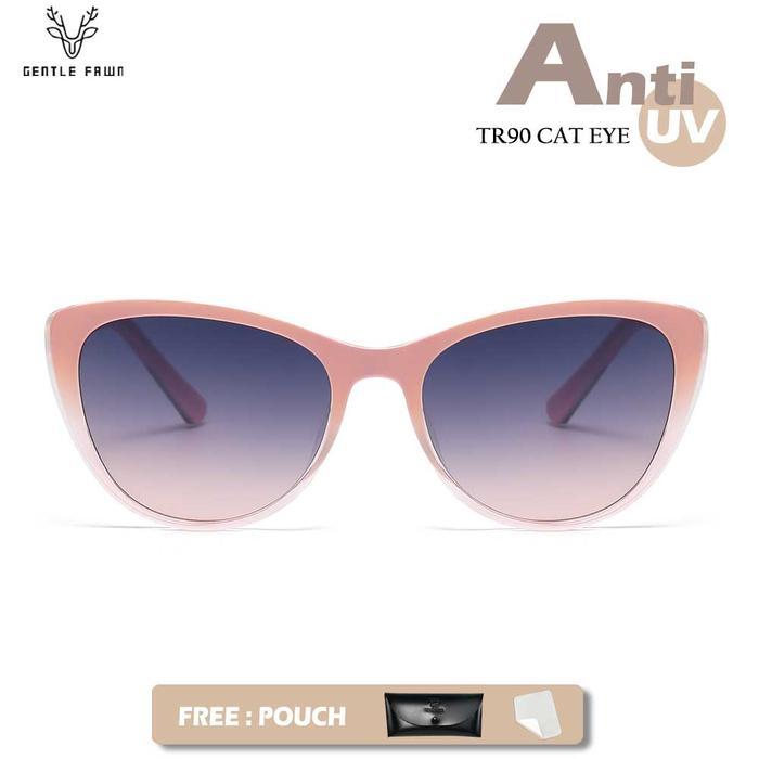 Gray Pink Kacamata Sunglasses Anti Silau Sinar Uv Model Cat Eye Terbaru Bahan Tr90 Fashion Wanita Pr