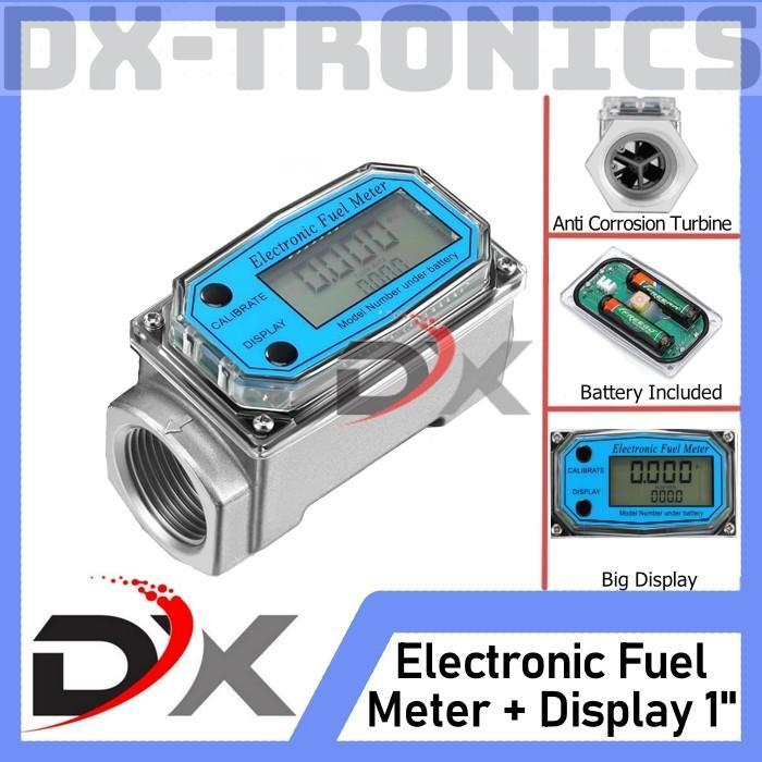Electronic Fuel Meter Display Digital Flow Meter Solar Lcd 1 Inch 1" / Ready Stok / New / Spesial