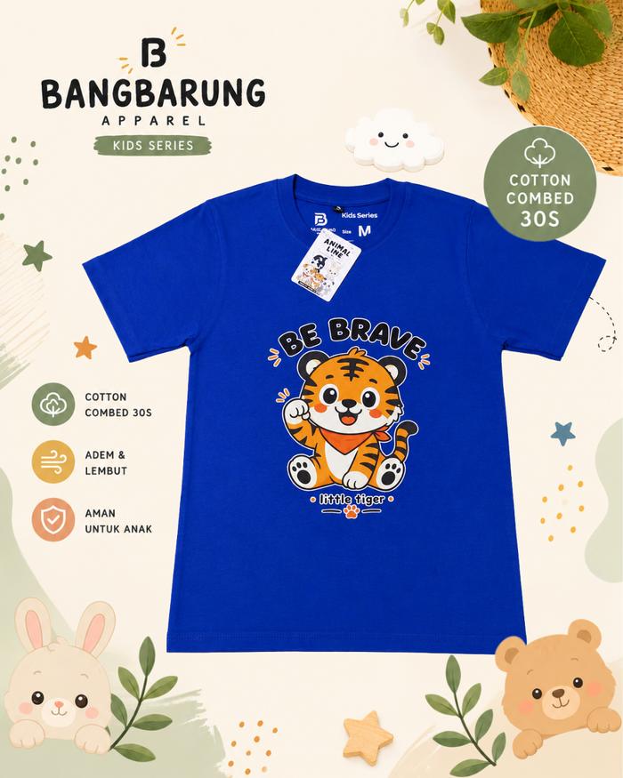 Bangbarung Kaos Anak Unisex Macan Harimau tiger Lion 1-13 Tahun Motif Baju Lucu Fashion Anak Trendi 