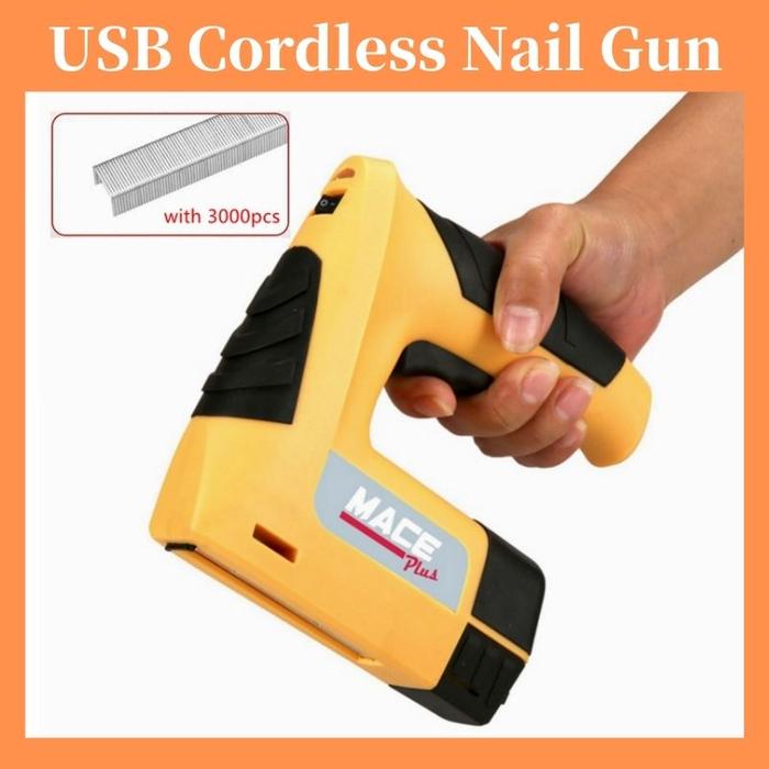 Cordless Nail Gun Electric Stapler USB Rechargeable Stapler with