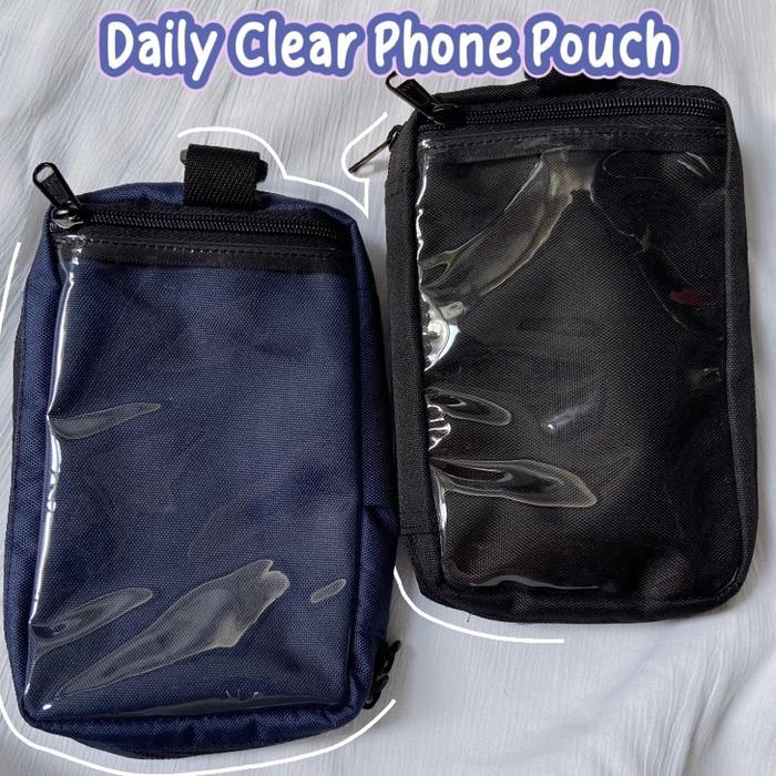 Mini Card Phone Sling Bag Clear Tas HP & Kartu Mini Daily Clear Phone Pouch dengan Desain Transparan