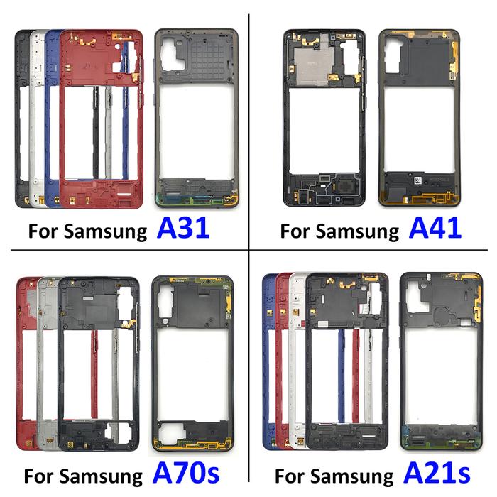 For Samsung A21S A31 A41 A70S Housing Middle Plate Bezel + Side Power