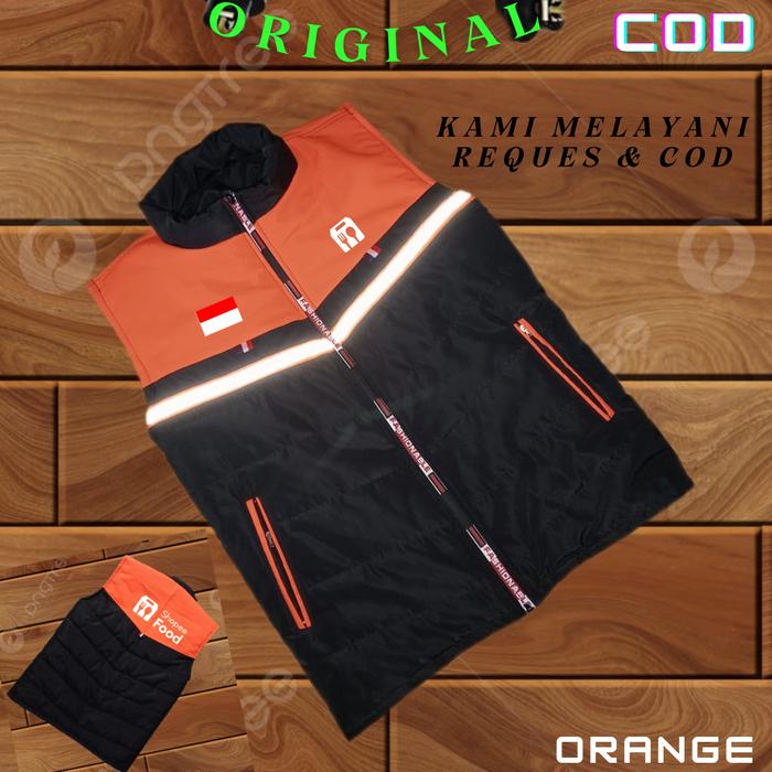 Termurah !!! Rompi Outdoor Pria Logo ShopeeFood Driver Online Rompi Bahan Premium Bisa Request