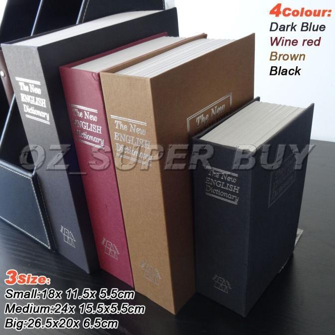 (Cooger) Brankas Buku Berangkas Mini Brangkas Besar Box Uang Book Storage S M L