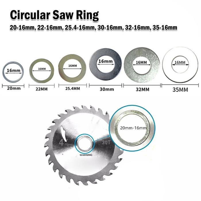 6Pcs/Set Circular Saw Ring For Circular Saw Blade Reduction Ring