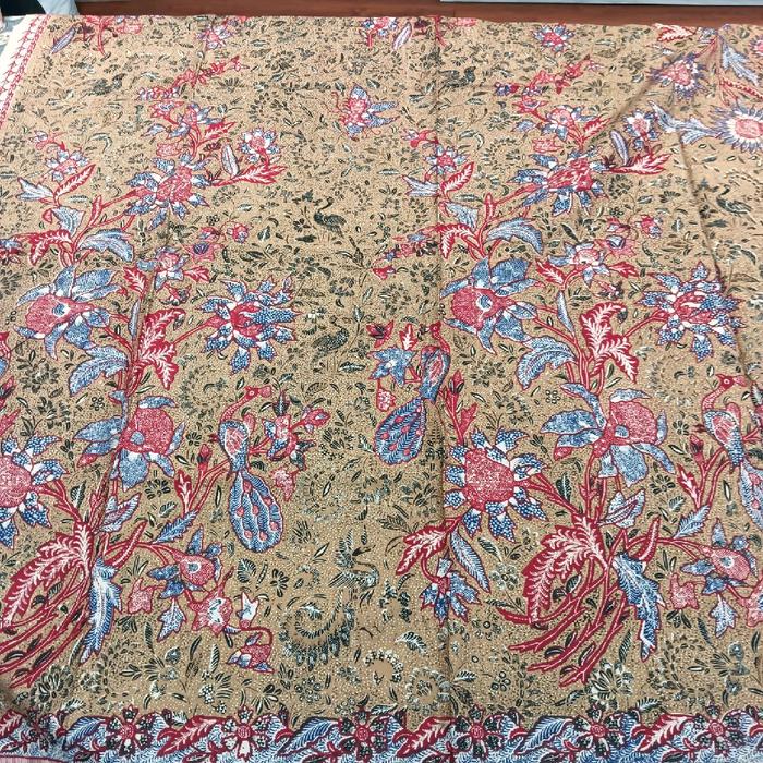 Kain batik katun halus motif tiga negri bunga pagi sore soloan