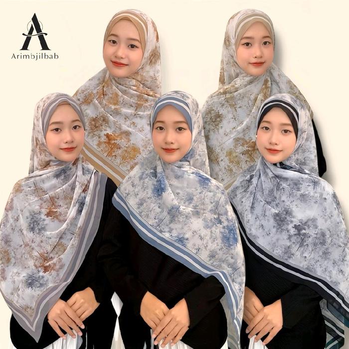 Hijab Pashmina Pattern Azalia • Pashmina Motif Cantik Ceruti Soft Syal