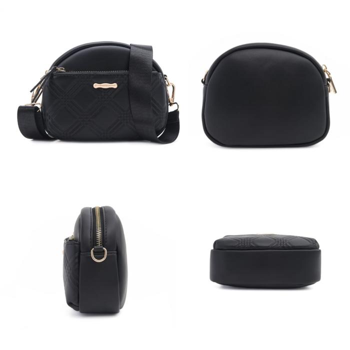 TAS SELEMPANG WANITA PRETTYZYS ORIGINAL KULIT HITAM QUANTELLA TA902B5 SLING BAG KOREA CEWEK MURAH RE