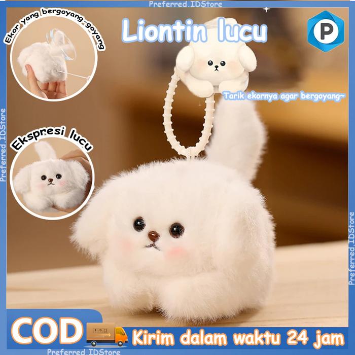 Mainan Dekompresi Tali Serut Boneka Mewah Kucing Liontin Mewah Liontin Tas Liontin Kucing