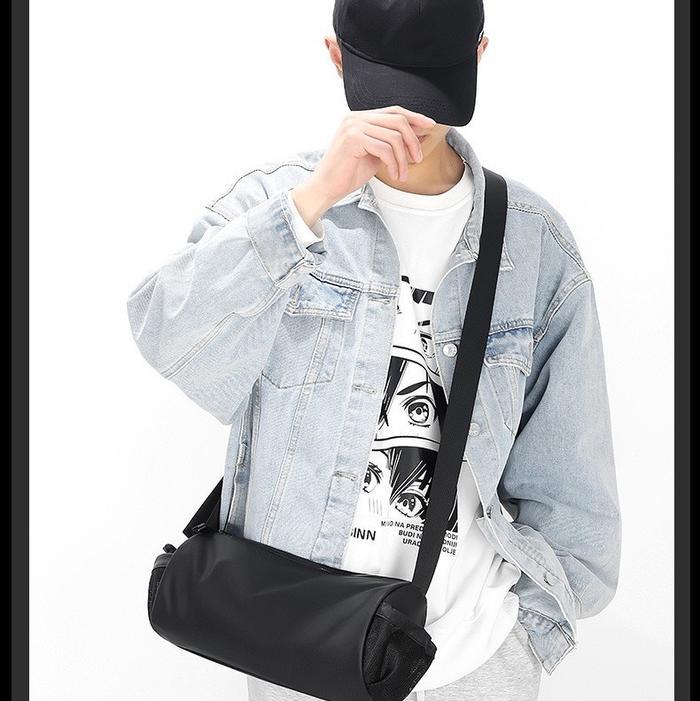 Tas Selempang Pria Slempang Cowok Sling Bag Bulat Tabung