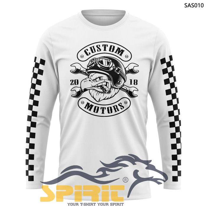 Kaos Rider Custom Motor Baju Kaos Pria Lengan Panjang Katun Combed 24s sablon dtf