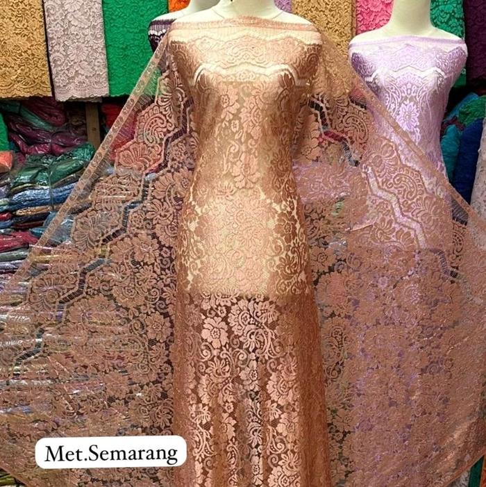 Kain kebaya semi france fatmawati glow metalic bagus