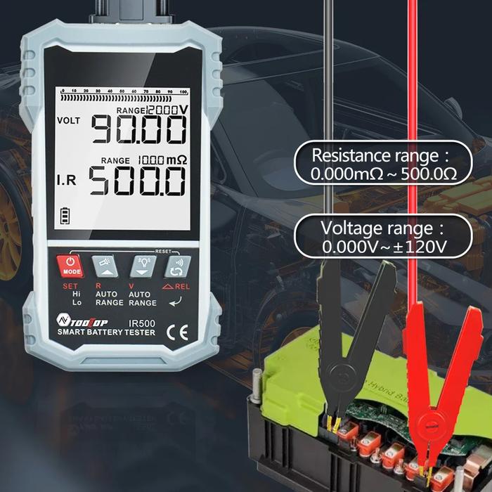 TOOLTOP IR500 IR502 500Ω Car Battery Internal Resistance Tester High Precision Battery Voltage Curre