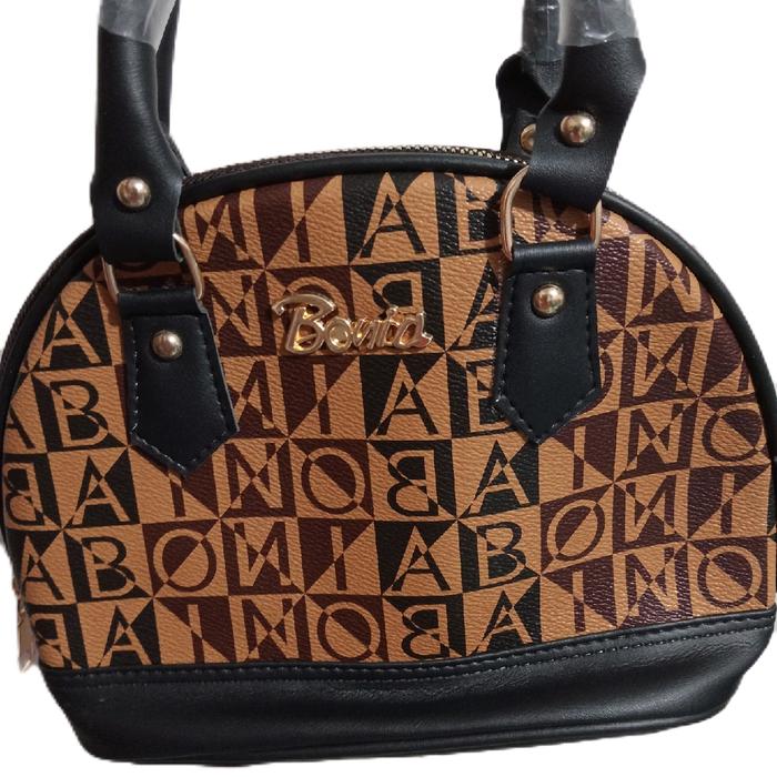 tas import wanita cantik bonia Kulit PU Hitam Cokelat