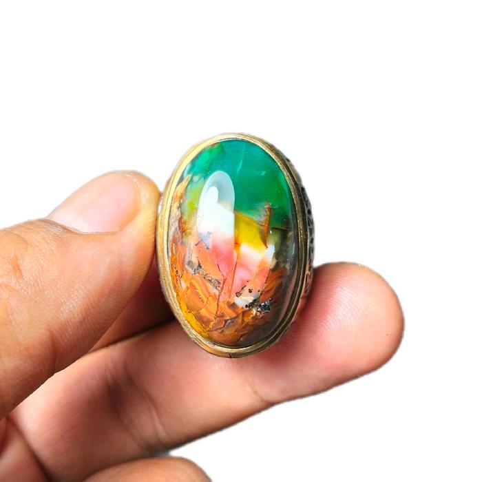 Cincin Batu Akik Joren (Hejo Oren) Garut Marsih BGT092 - Perhiasan Elegan untuk Pria