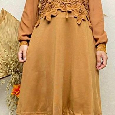 Dress Yona Midi Burkat Clinkle Premium RAYON TWILL Muslim Wanita Tunik Katun Dewasa Gamis Atasan Rem