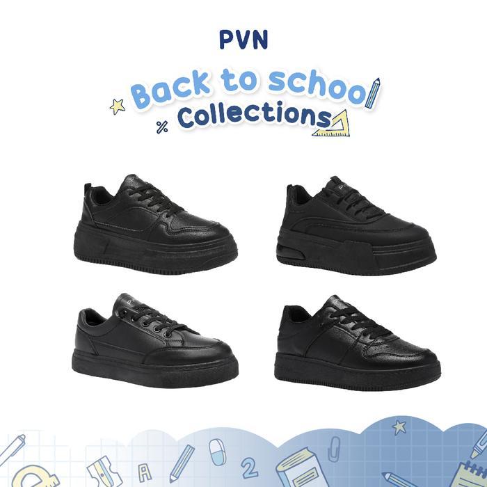 PVN Jeno Back to School Sneakers Wanita Hitam Polos Black Collection