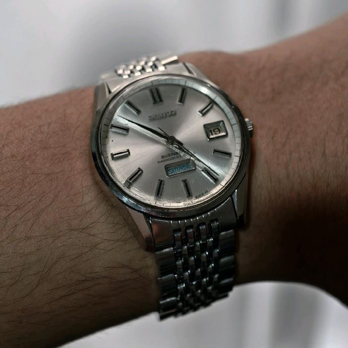 Vintage 1960s Seiko Business-A Diashock 27 Jewels Split Date Full Original