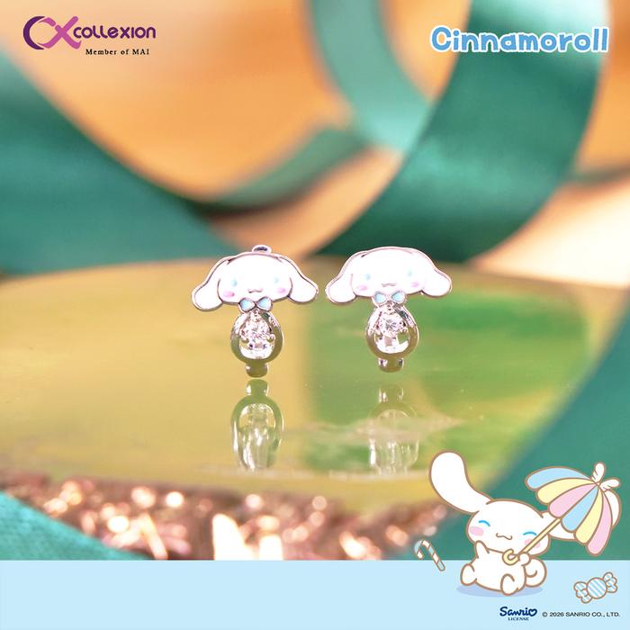 Anting Clip Anak Lapis Emas Collexion Dreamy Cinnamoroll Cloud Ear Clip Gold Plated Earclip Silver