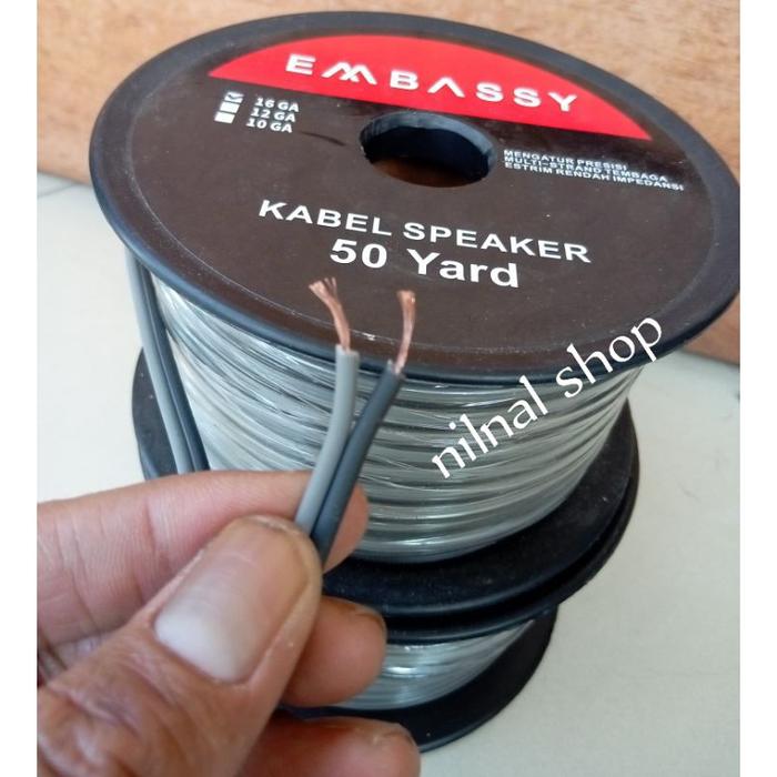 kabel speker tweter embassy 16ga ( 2x30 ) 1rol panjang 50yard