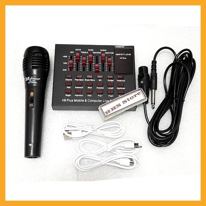 ALAT KAROKE MIXSER MINI RECODING MURAH TaffSTUDIO Bluetooth USB External Soundcard Live Mic Headset 
