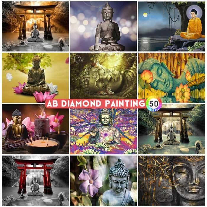 AB Diamond Painting 5D Buddha Rhinestone Embroidery Religion New