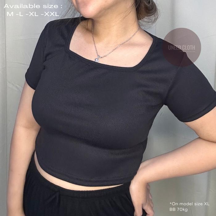 Uneed Cloth / CROP TOP JUMBO / BAJU CROP / KAOS WANITA / KAOS CROP / KROP TOP / SQUARE NECK / BIANCA
