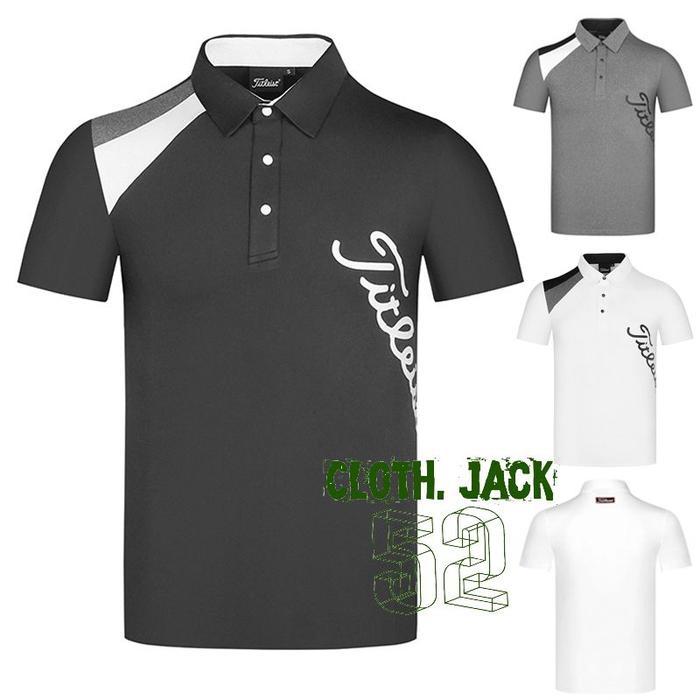 Polo shirt Titleist Kaos Titleist Kaos Golf Baju Golf Seragam Golf - Abu-abu, S