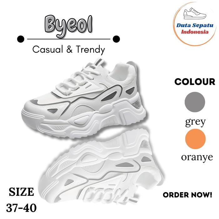 DSI "Free Box" Byeol Sepatu Wanita Sneakers Cewek Casual Putih Olahraga Sport Shoes Mid Top Tinggi K