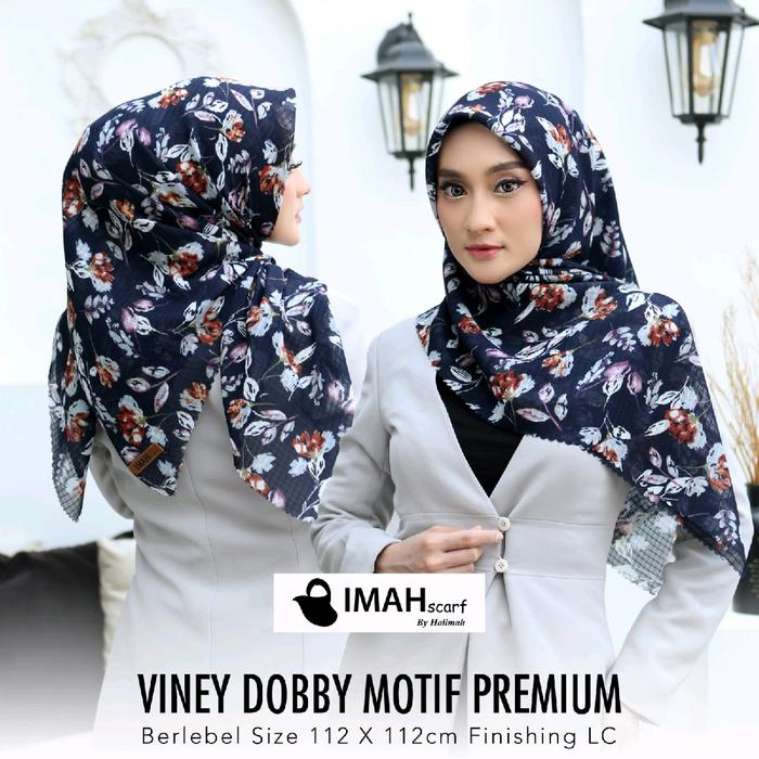 hijab motif S4 doby premium motif baru warna biru dongker cerah Setok terbatas Muslim
