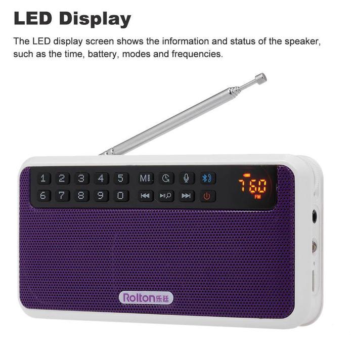 Rolton E500 Speaker Bluetooth Portable - FM Radio