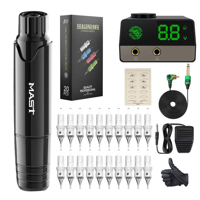 Dragonhawk Mast P10 Rotary Tattoo Machine Kit Permanent Makeup