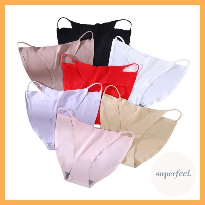 PREMIUM SFL CELANA DALAM KOLOR TALI 1 SAMPING SEAMLESS TRACELESS WANITA CEWEK SEXY THONG LENTUR ICES