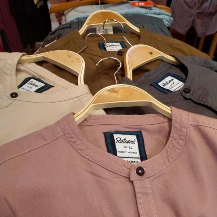 Koko kancing setengah /  kemeja kemko polos casual /  kemeja kemko pria / kemeja retama / kemeja kur