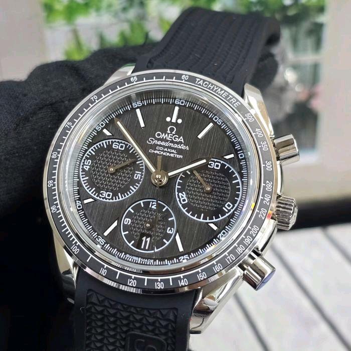 Jam Tangan Mewah Pria Omega Seamaster Automatic Movement 39mm Rubber Strap Black Dial