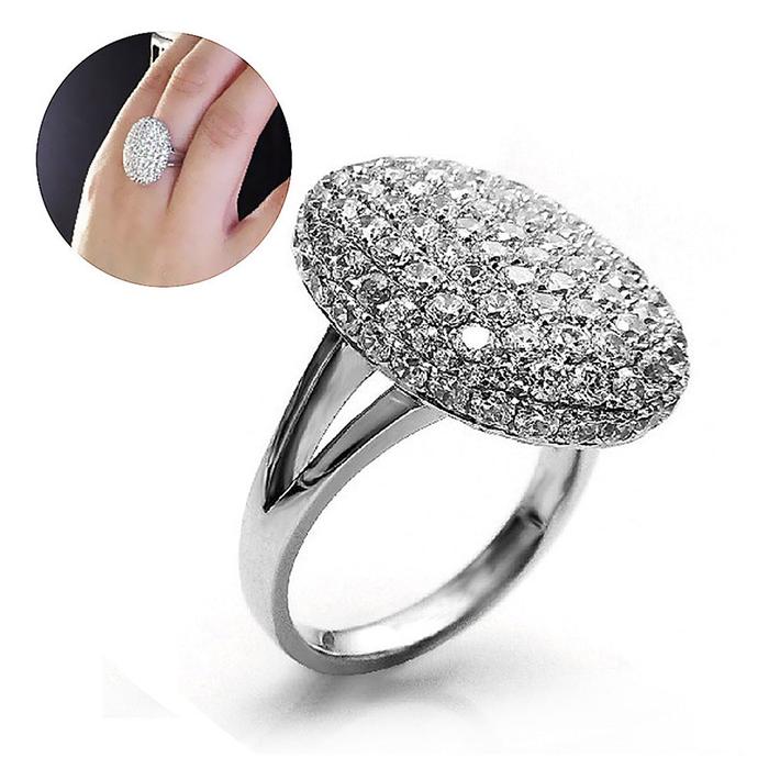 GETNOIVAS Silver Color Twilight Breaking Dawn Bella Engagement Wedding Ring Gorgeous Rhinestone Inla