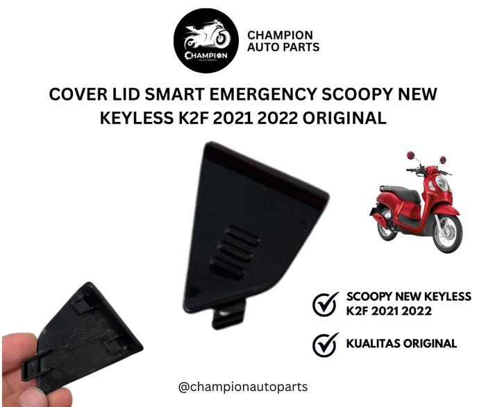 Cover Lid Smart Emergency Scoopy New Keyless K2F 2021 2022 Hitam Doff Silver Krem Hitam Original