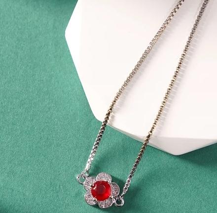 COD gelang rantai ruby gelang mewah fashion korea indah perhiasan perak gelang tali hadiah ulang t