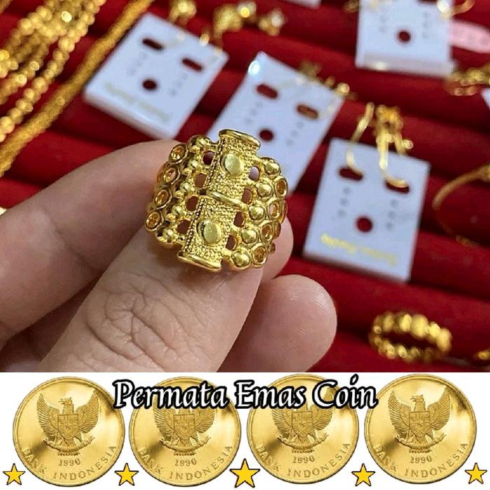 Cincin Dubai Model Kendari Original Cantik Dari Emas Coin Logam Dubai Permata Emas Coin