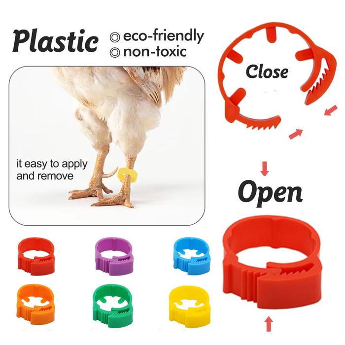 100pcs Cincin Ring Gelang Kaki(Ayam & Bebek)/Ring Gelang Kaki Ayam Nomor 001-100/ring Ayam/ring Kaki