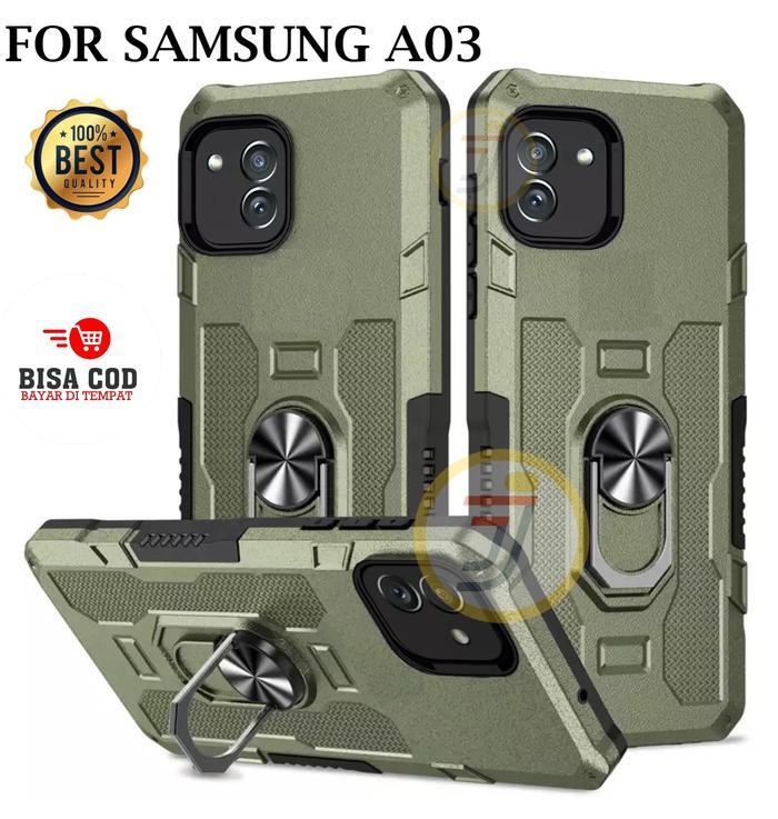 Casing Hard Case Untuk Samsung Galaxy A03 Ring Armor Robot Case Kickstand Hybrid/Ring Holder Handpho