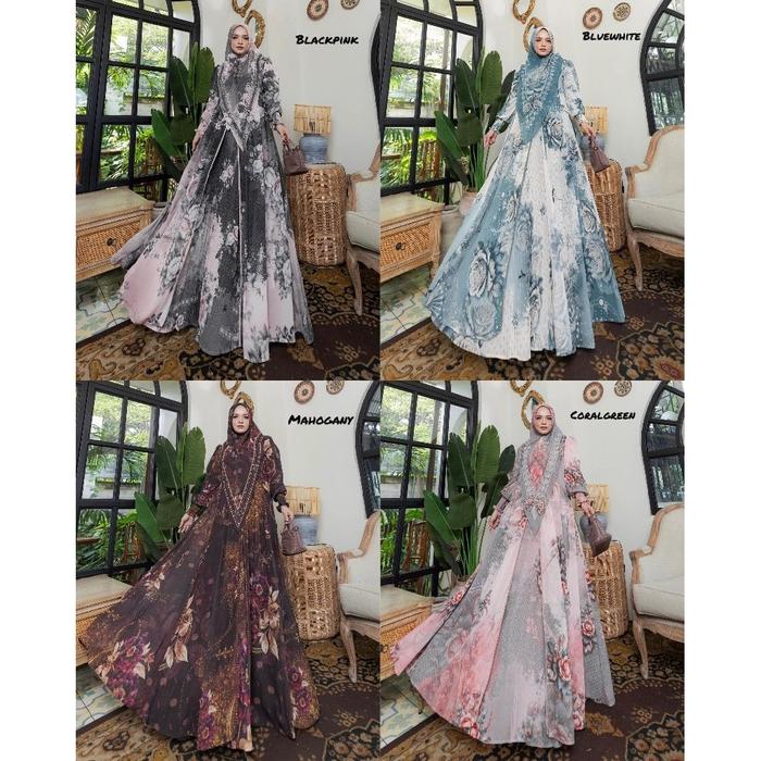 Gamis Set Premium Printing Elegan Alya Syari Kayesa Series