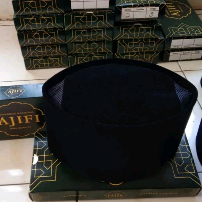 Songkok peci hitam tinggi kopiah hitam tinggi 11Cm,12Cm,13Cm,14Cm,15Cm peci pria dewasa songkok madu
