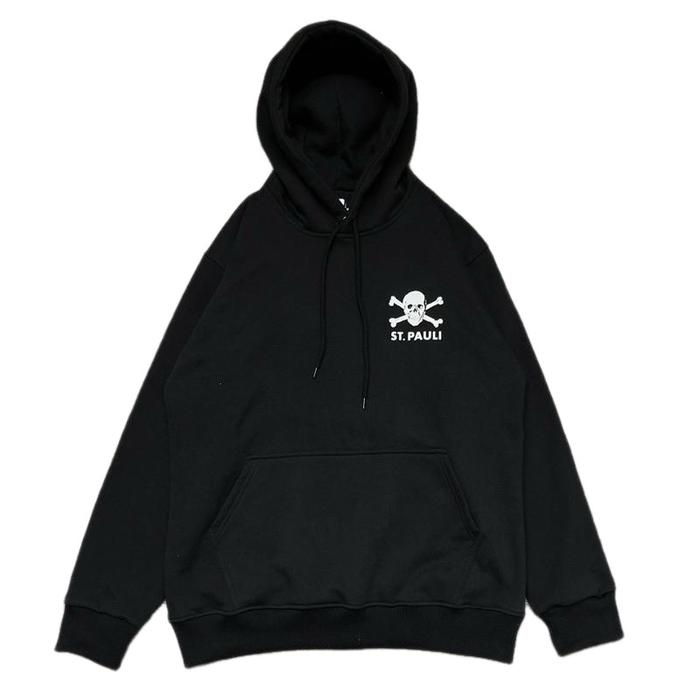 Jaket Sweater Hoodie ST PAULI The Classic Football Hitam Fulltag & Label Nyaman Lembut