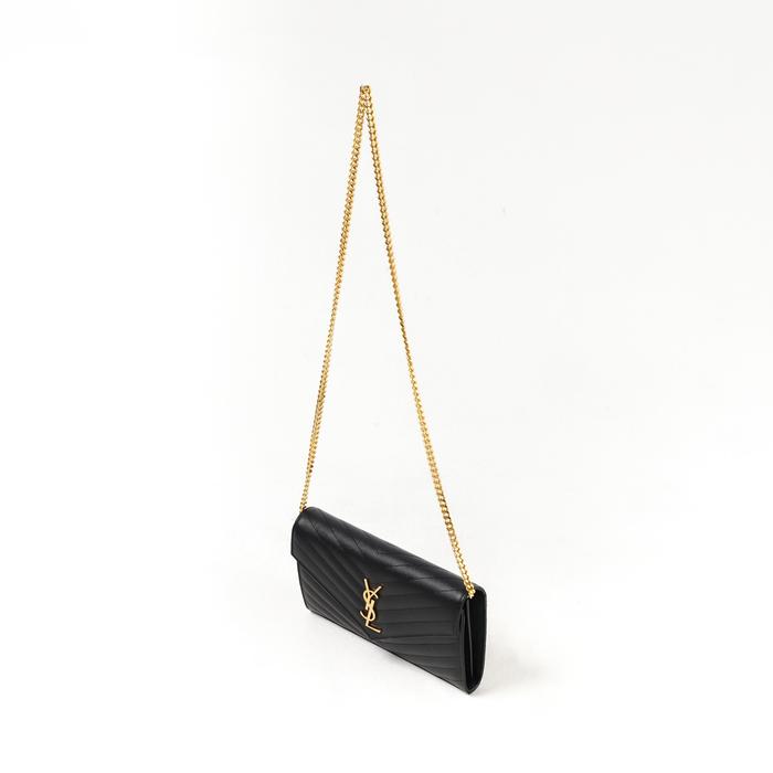 Tas YSL YVES SAINT LAURENT 22CM GHW CAVIAR BLACK WOC SHOULDER BAG 100% ORIGINAL